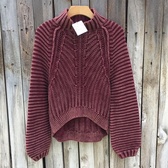 Free People Sweaters - NWT Free People Sweetheart Sweater Garnet Grotto S